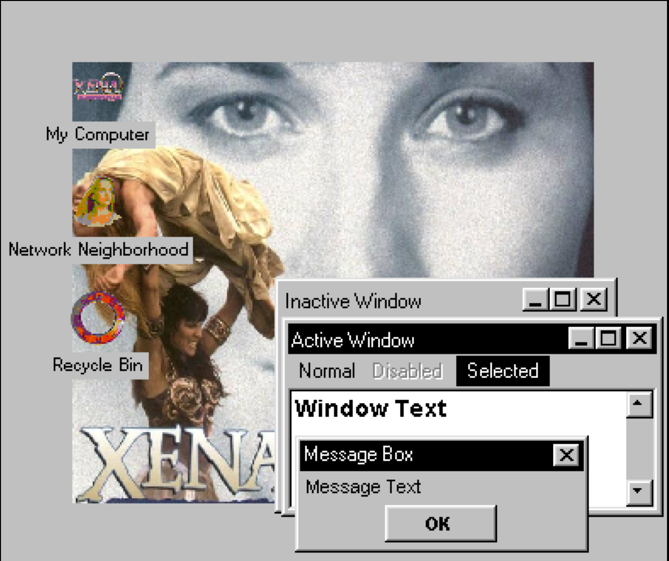 xena warrior princess windows themes