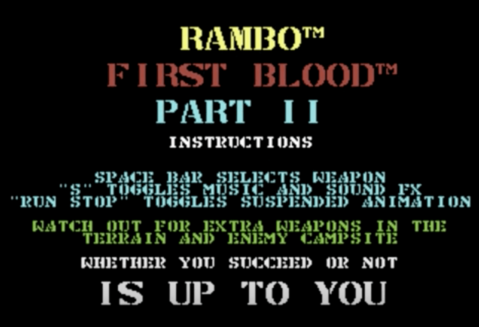 Rambo First Blood Part 2 for Commodore 64